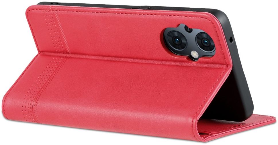AZNS Oppo Reno 8 Lite Hoesje Portemonnee Book Case Kunstleer Rood afbeelding 8