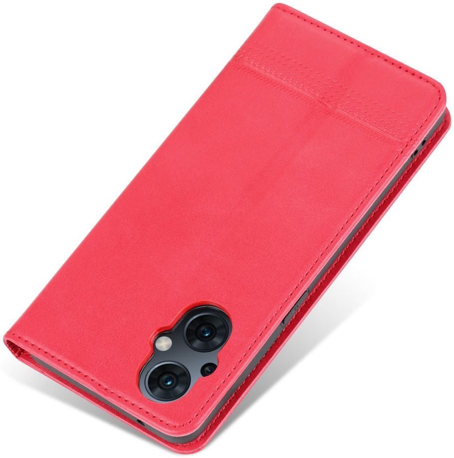 AZNS Oppo Reno 8 Lite Hoesje Portemonnee Book Case Kunstleer Rood afbeelding 9