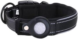 Honden Halsband Apple AirTag Houder Nylon Hoesje Zwart M: 40-45cm afbeelding