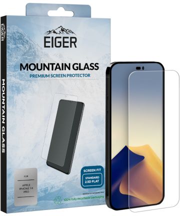 Eiger Apple iPhone 14 Pro Tempered Glass Case Friendly Plat Screen Protectors