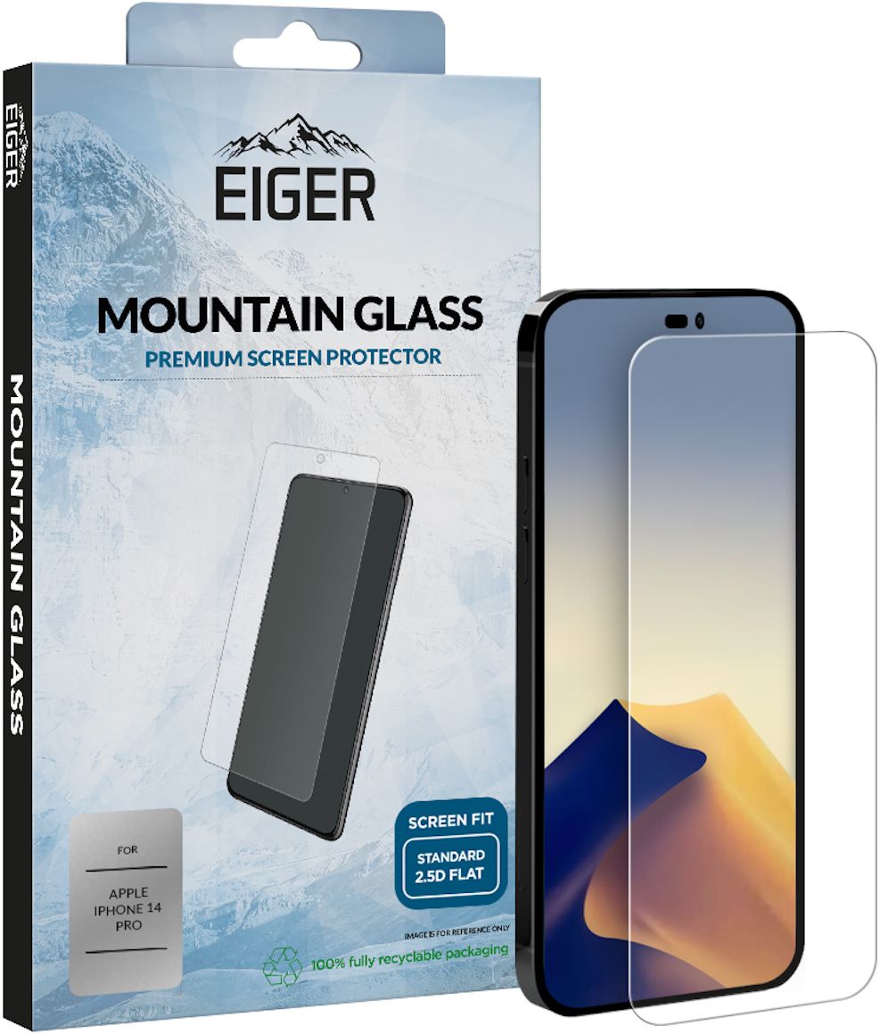 Eiger Apple iPhone 14 Pro Tempered Glass Case Friendly Plat afbeelding 1