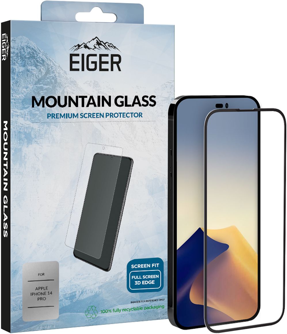 Eiger Apple iPhone 14 Pro Tempered Glass Case Friendly Gebogen afbeelding 1