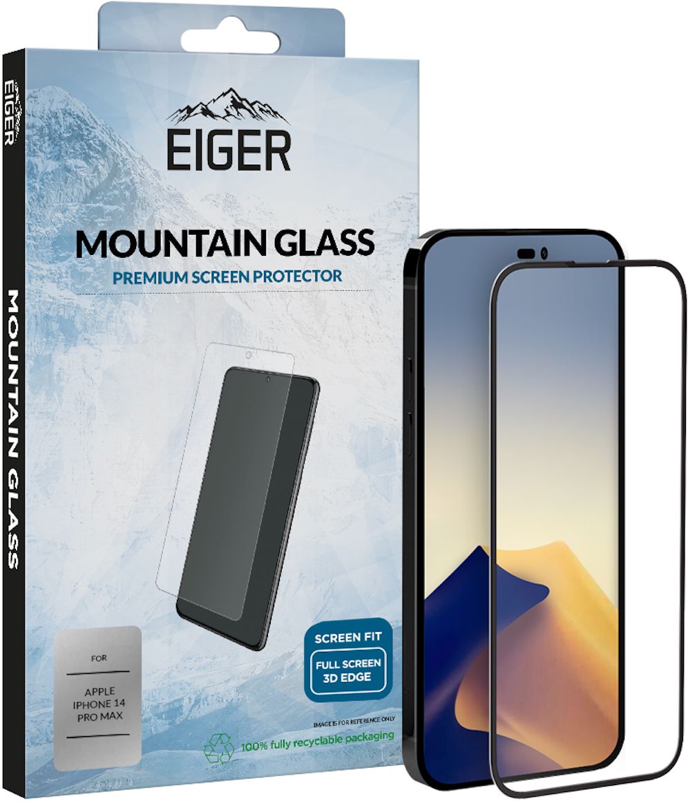 Eiger Apple iPhone 14 Pro Max Tempered Glass Case Friendly Gebogen afbeelding 1
