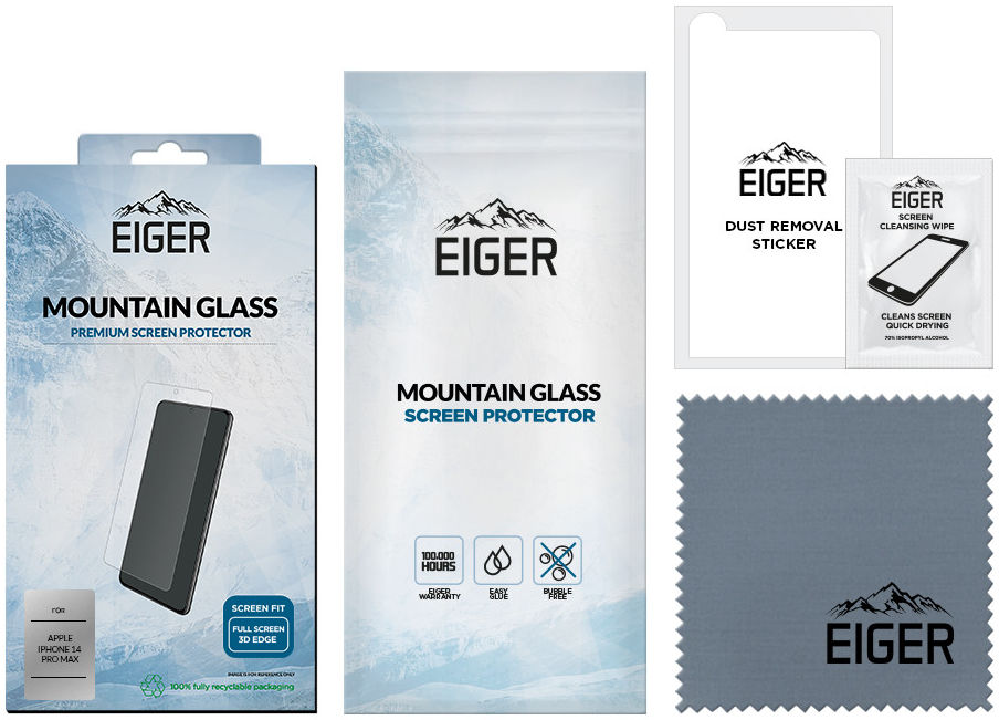 Eiger Apple iPhone 14 Pro Max Tempered Glass Case Friendly Gebogen afbeelding 4