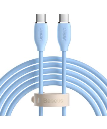 Baseus Liquid Silica 100W USB-C Snellaad Kabel 5A 2M Blauw Kabels