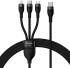 Baseus USB-C 3-in-1 Lightning/USB-C/Micro USB Kabel 100W 1.5M Zwart afbeelding 1