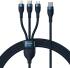 Baseus USB-C 3-in-1 Lightning/USB-C/Micro USB Kabel 100W 1.5M Blauw