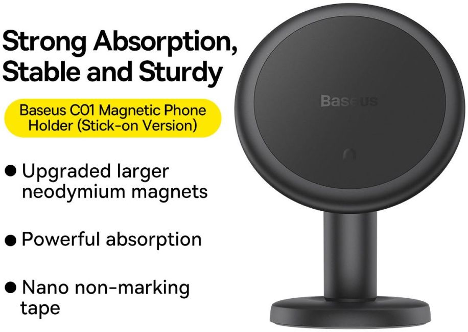 Baseus Universele Compacte Magnetische Dashboard Telefoonhouder Zwart afbeelding 5