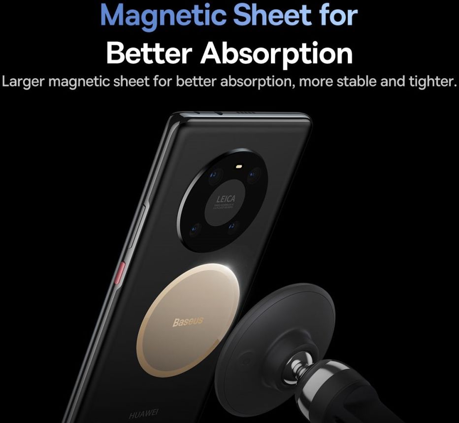 Baseus Universele Magnetische Ventilatierooster Telefoonhouder Zwart afbeelding 10