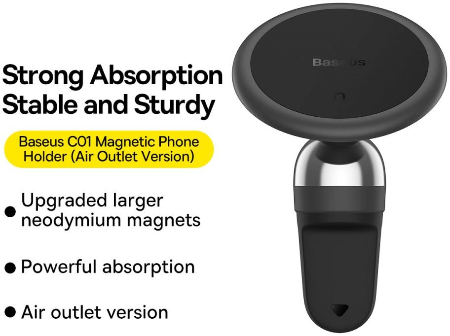 Baseus Universele Magnetische Ventilatierooster Telefoonhouder Zwart afbeelding 5