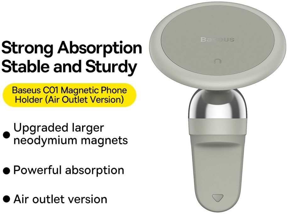 Baseus Universele Magnetische Ventilatierooster Telefoonhouder Wit afbeelding 4