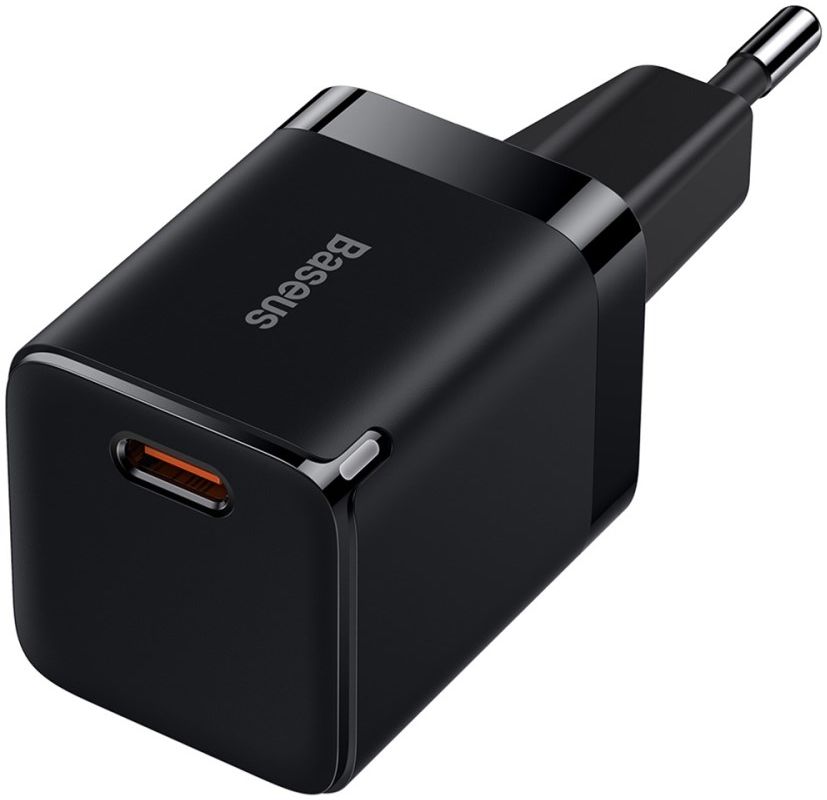 Baseus GaN3 USB-C Snellader 30W Power Delivery Adapter Zwart afbeelding 2