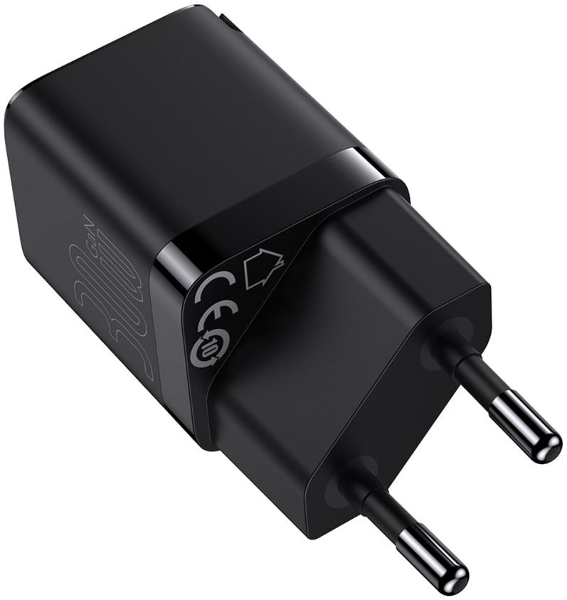Baseus GaN3 USB-C Snellader 30W Power Delivery Adapter Zwart afbeelding 4