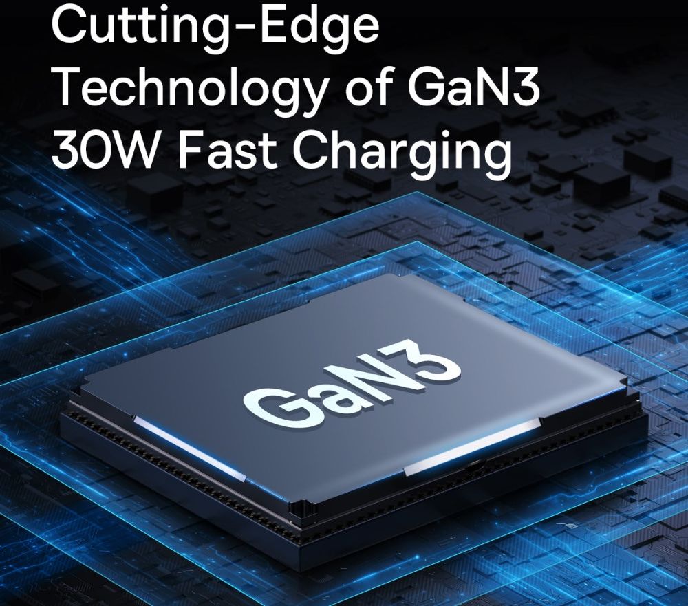 Baseus GaN3 USB-C Snellader 30W Power Delivery Adapter Zwart afbeelding 8