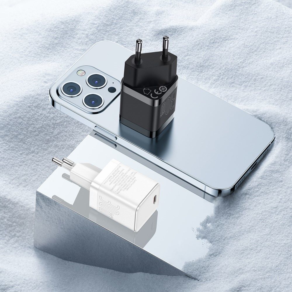 Baseus GaN3 USB-C Snellader 30W Power Delivery Adapter Zwart afbeelding 11