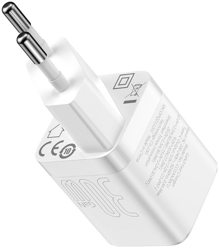 Baseus GaN3 USB-C Snellader 30W Power Delivery Adapter Wit afbeelding 13