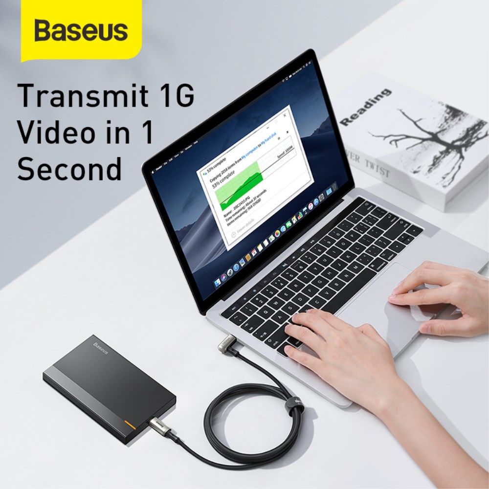 Baseus 100W USB-C Snellaad Kabel 5A 4K@60Hz Videokabel 1.5M Zwart afbeelding 5
