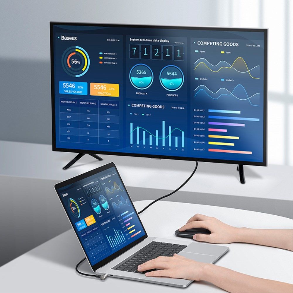 Baseus 100W USB-C Snellaad Kabel 5A 4K@60Hz Videokabel 1.5M Zwart afbeelding 10