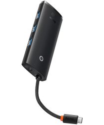 Baseus Lite 5-in-1 100W USB-C Hub naar USB-C PD/3x USB 3.0/HDMI Zwart