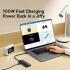 Baseus Lite 5-in-1 100W USB-C Hub naar USB-C PD/3x USB 3.0/HDMI Zwart afbeelding 6