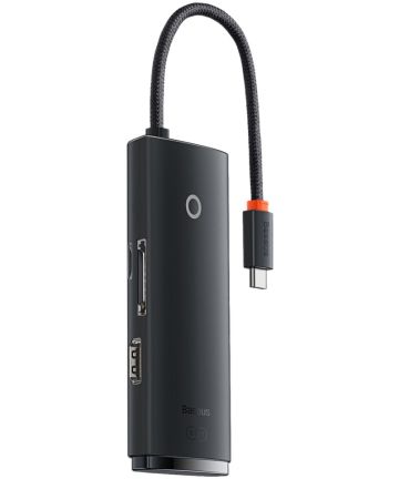 Baseus Lite 6-in-1 USB-C Hub naar HDMI/2x USB 3.0/USB-C/SD/TF Zwart Kabels