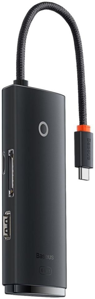 Baseus Lite 6-in-1 USB-C Hub naar HDMI/2x USB 3.0/USB-C/SD/TF Zwart afbeelding 1