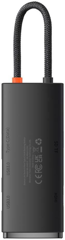 Baseus Lite 6-in-1 USB-C Hub naar HDMI/2x USB 3.0/USB-C/SD/TF Zwart afbeelding 13
