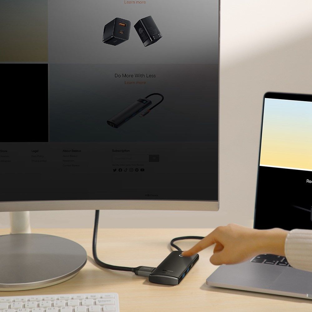 Baseus Lite 6-in-1 USB-C Hub naar HDMI/2x USB 3.0/USB-C/SD/TF Zwart afbeelding 11
