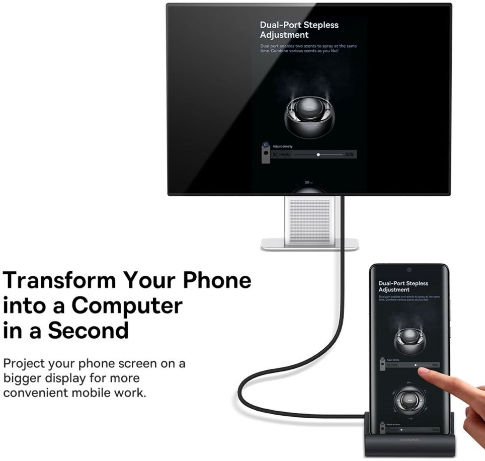 Baseus Mate USB-C Docking Station met USB/USB-C PD/HDMI/TF/SD afbeelding 9