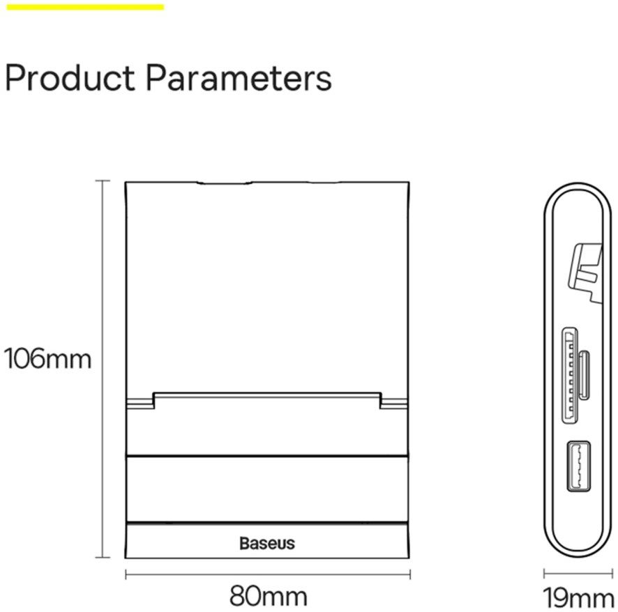 Baseus Mate USB-C Docking Station met USB/USB-C PD/HDMI/TF/SD afbeelding 19