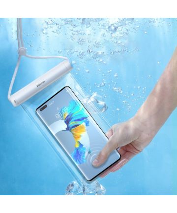 Baseus IPX8 Waterdicht Smartphonehoesje Telefoons tot 7.2 Inch Wit Hoesjes