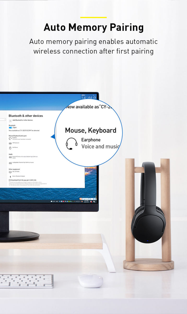 Baseus BA04 Mini Bluetooth 5.0 Receiver USB-A Adapter Dongle Zwart afbeelding 10