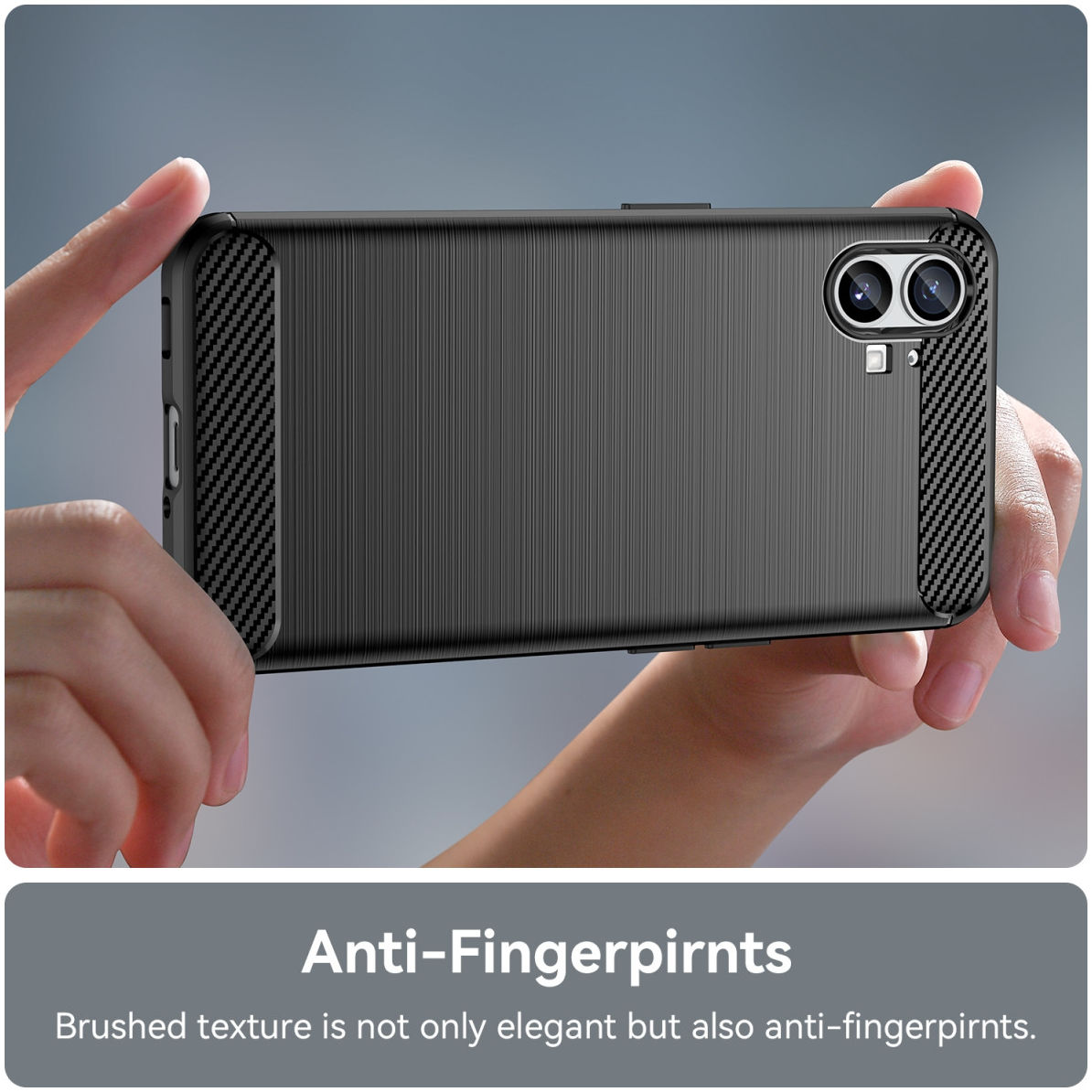 Nothing Phone (1) Hoesje Geborsteld TPU Flexibele Back Cover Zwart afbeelding 7