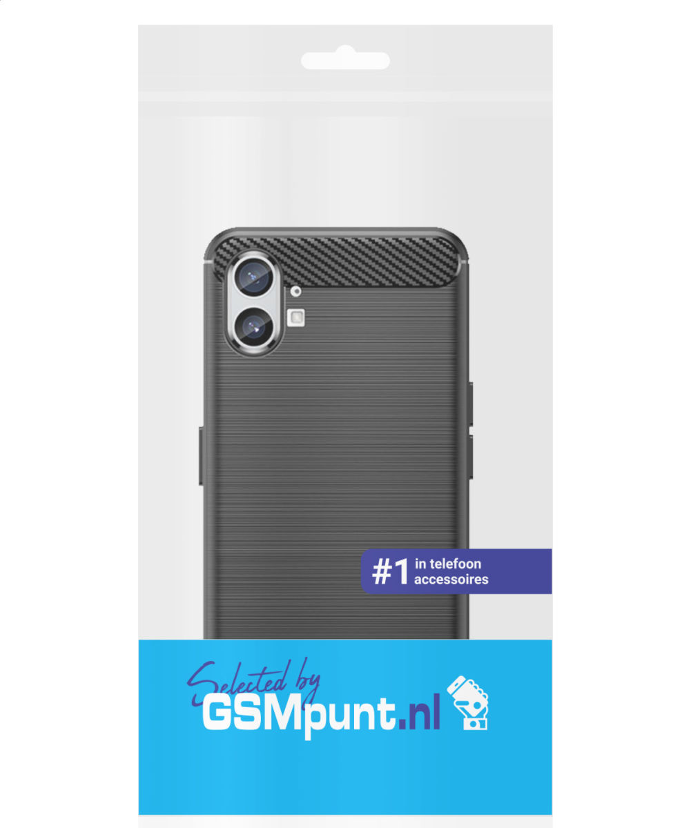 Nothing Phone (1) Hoesje Geborsteld TPU Flexibele Back Cover Zwart afbeelding 8