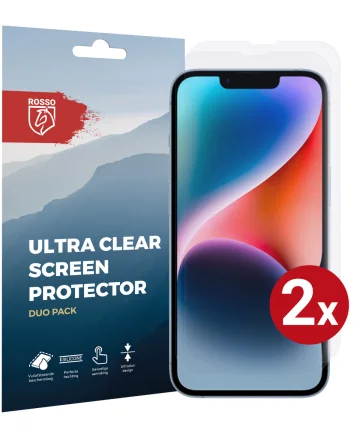Rosso Apple iPhone 14 Ultra Clear Screen Protector Duo Pack Screen Protectors