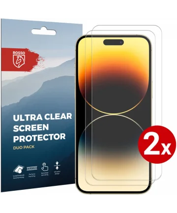 Rosso Apple iPhone 14 Pro Max Ultra Clear Screen Protector Duo Pack Screen Protectors