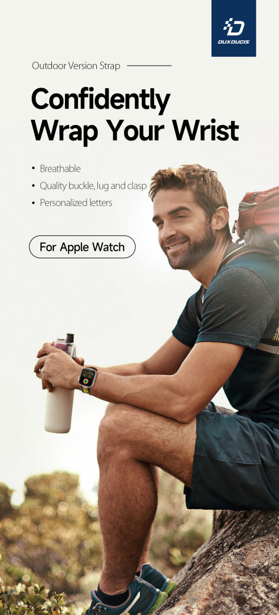 Dux Ducis - Apple Watch Band - 1-10/SE/Ultra - 49/46/45/44/42MM - Zwart/Rood afbeelding 8