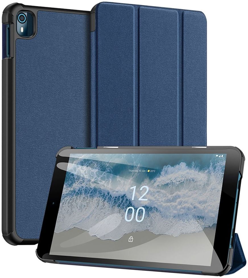 Dux Ducis Domo Series Nokia T10 Hoes Tri-Fold Book Case Blauw afbeelding 1