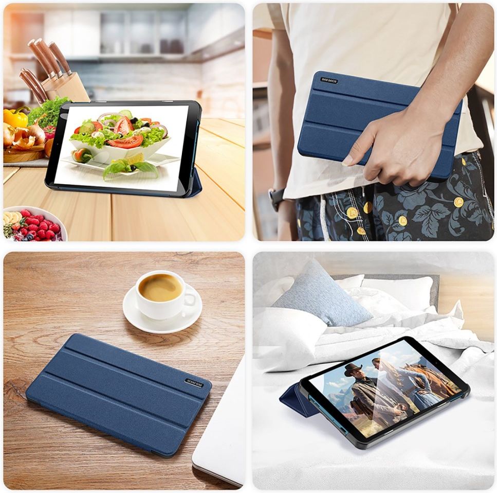 Dux Ducis Domo Series Nokia T10 Hoes Tri-Fold Book Case Blauw afbeelding 7