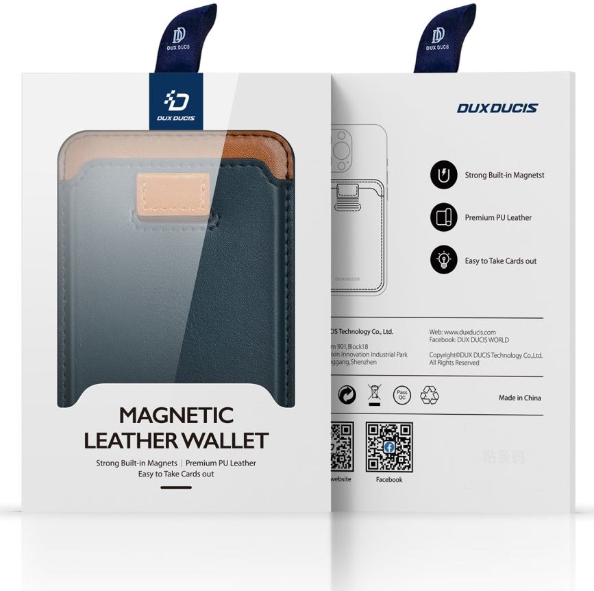 Dux Ducis Magnetische Wallet MagSafe Kaarthouder Kunstleer Blauw afbeelding 11