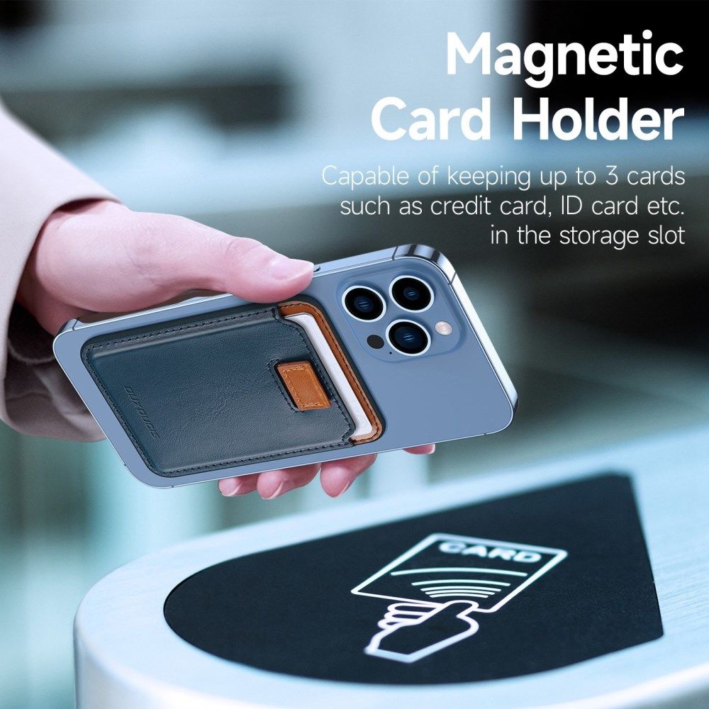 Dux Ducis Magnetische Wallet MagSafe Kaarthouder Kunstleer Blauw afbeelding 4