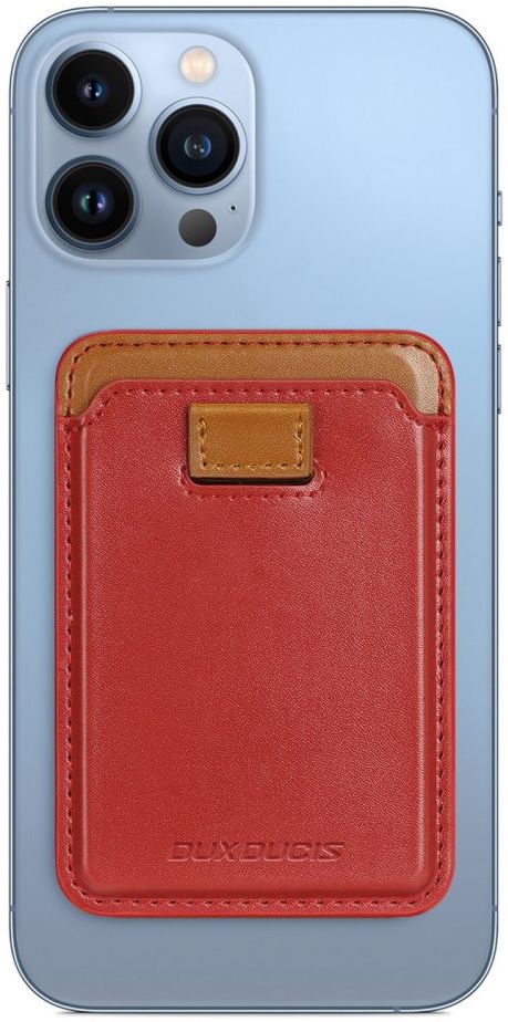 Dux Ducis Magnetische Wallet MagSafe Kaarthouder Kunstleer Rood afbeelding 1