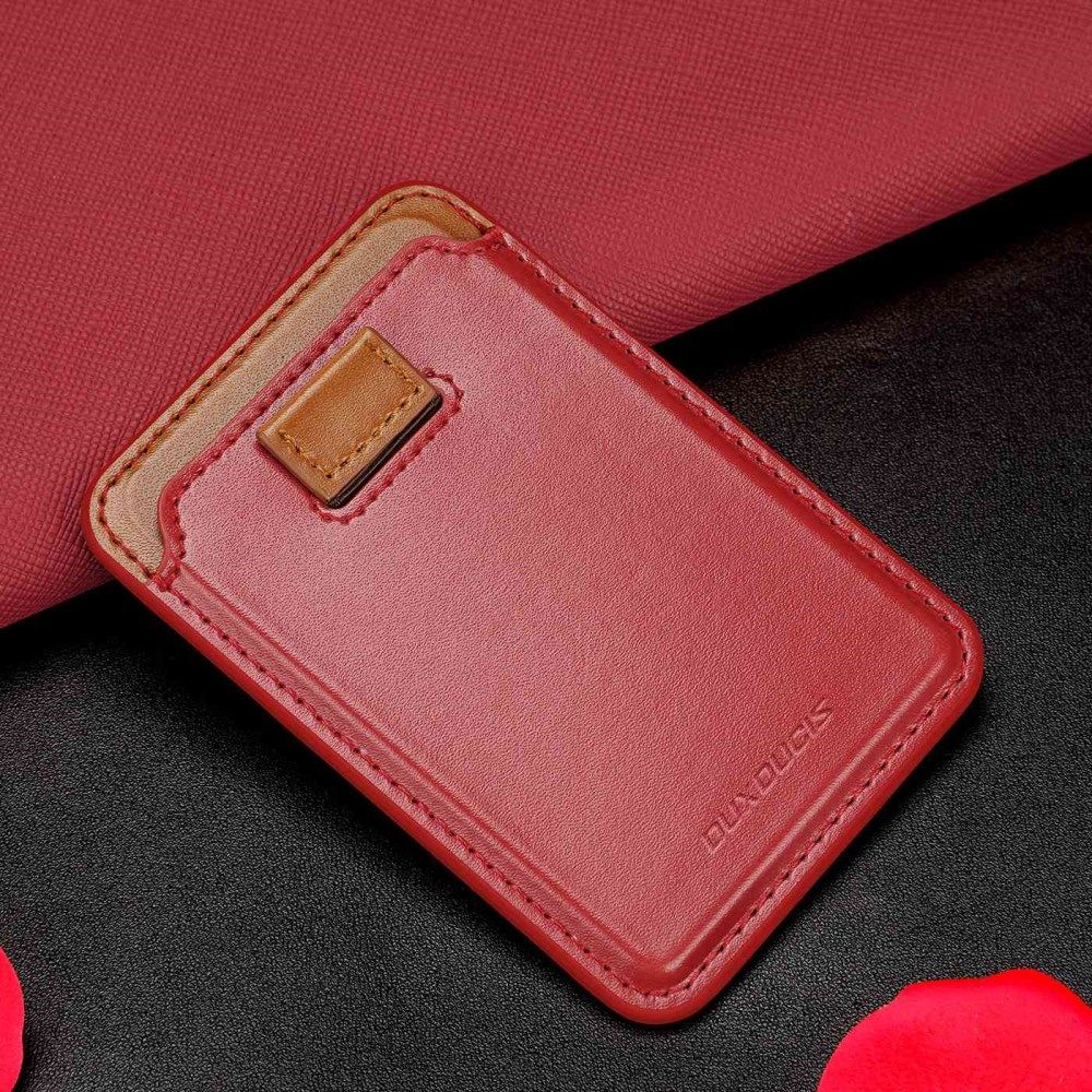 Dux Ducis Magnetische Wallet MagSafe Kaarthouder Kunstleer Rood afbeelding 3