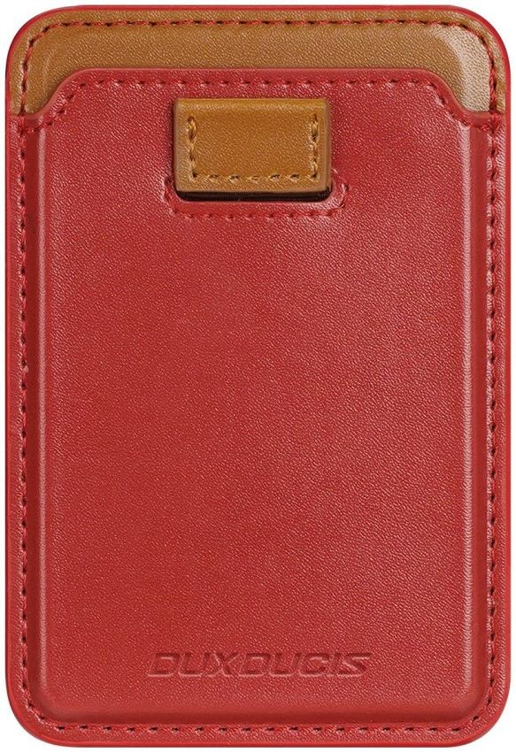 Dux Ducis Magnetische Wallet MagSafe Kaarthouder Kunstleer Rood afbeelding 2