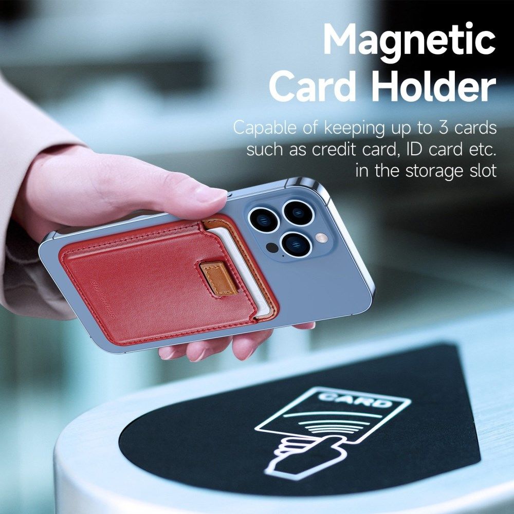 Dux Ducis Magnetische Wallet MagSafe Kaarthouder Kunstleer Rood afbeelding 4