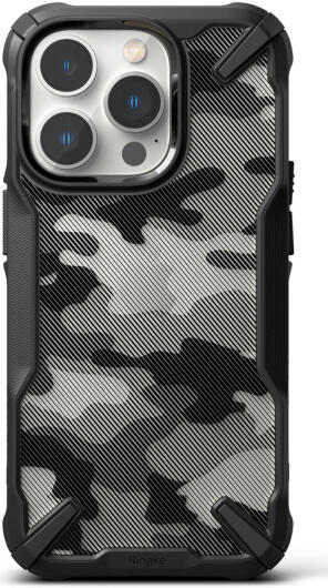 Ringke Fusion X iPhone 14 Pro Hoesje Back Cover Camo Zwart afbeelding 4