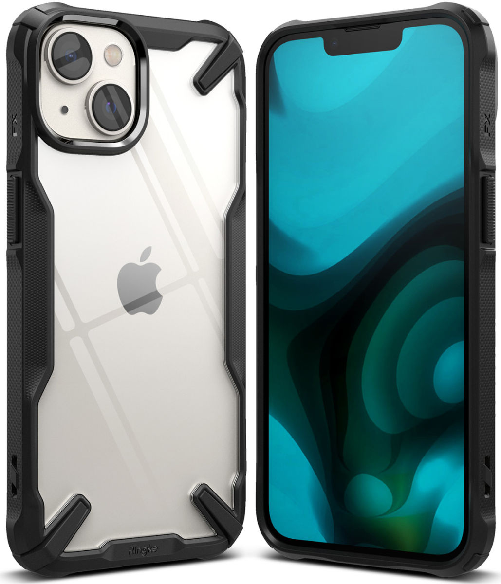Ringke Fusion X Apple iPhone 14 Hoesje Back Cover Transparant Zwart afbeelding 1