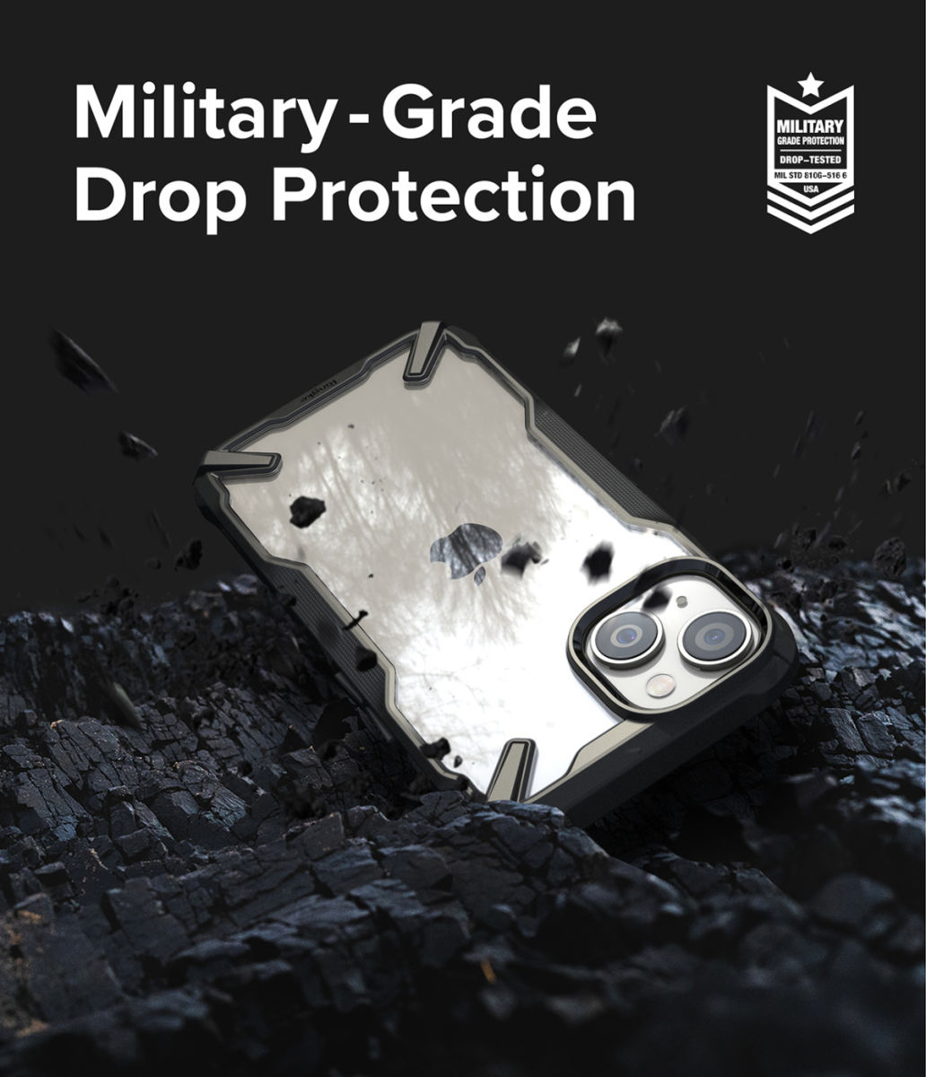 Ringke Fusion X Apple iPhone 14 Hoesje Back Cover Transparant Zwart afbeelding 5