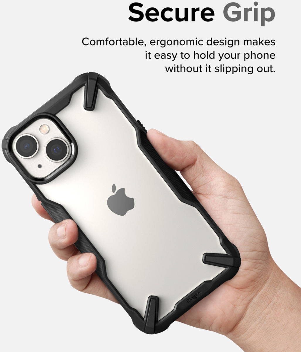 Ringke Fusion X Apple iPhone 14 Hoesje Back Cover Transparant Zwart afbeelding 8