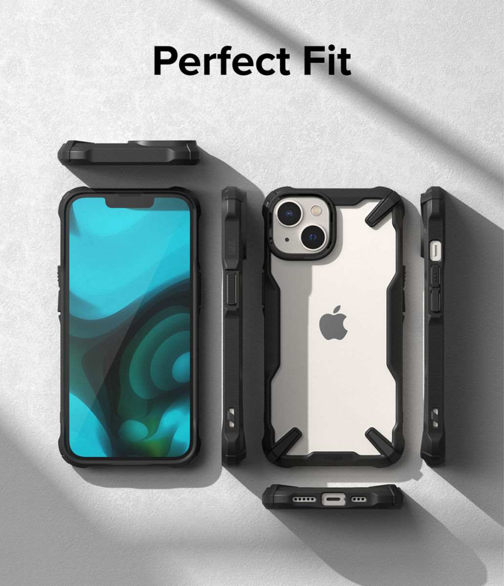 Ringke Fusion X Apple iPhone 14 Hoesje Back Cover Transparant Zwart afbeelding 9